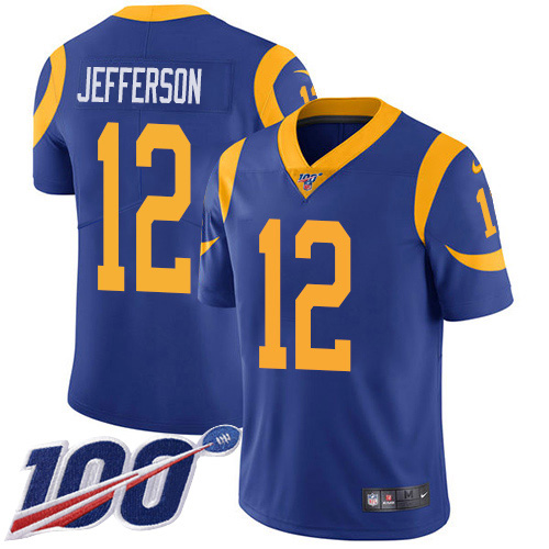 Nike Rams #12 Van Jefferson Royal Blue Alternate Youth Stitched NFL 100th Season Vapor Untouchable Limited Jersey