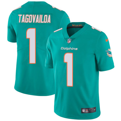 Nike Dolphins #1 Tua Tagovailoa Aqua Green Team Color Youth Stitched NFL Vapor Untouchable Limited Jersey