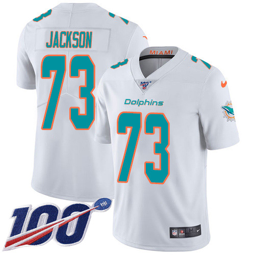 Nike Dolphins #73 Austin Jackson White Youth Stitched NFL 100th Season Vapor Untouchable Limited Jersey