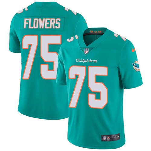 Nike Dolphins #75 Ereck Flowers Aqua Green Team Color Youth Stitched NFL Vapor Untouchable Limited Jersey