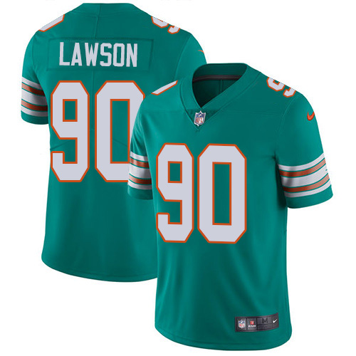 Nike Dolphins #90 Shaq Lawson Aqua Green Alternate Youth Stitched NFL Vapor Untouchable Limited Jersey