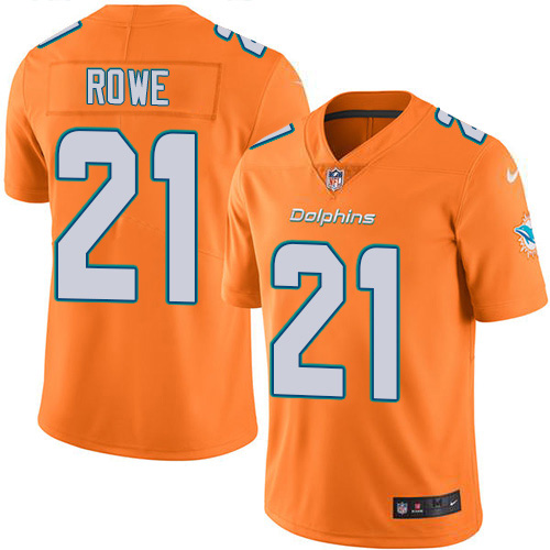 Nike Dolphins #21 Eric Rowe Orange Green Youth Stitched NFL Limited Rush Jersey Nike Dolphins #21 Eric Rowe Orange Green Youth Stitched NFL Limited Rush Jersey