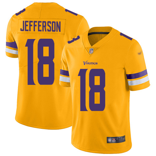 Nike Vikings #18 Justin Jefferson Gold Youth Stitched NFL Limited Inverted Legend Jersey