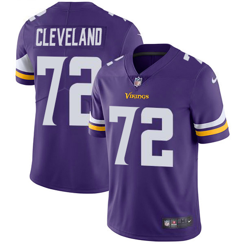 Nike Vikings #72 Ezra Cleveland Purple Team Color Youth Stitched NFL Vapor Untouchable Limited Jersey