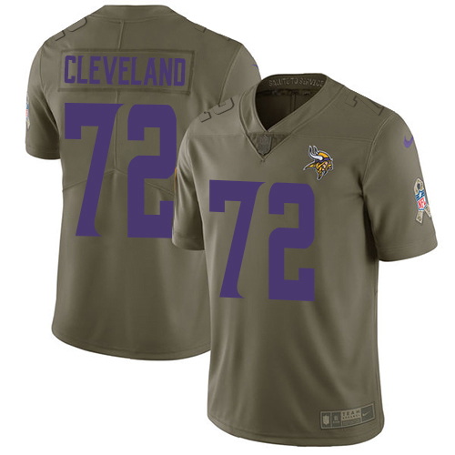 Nike Vikings #72 Ezra Cleveland Olive Youth Stitched NFL Limited 2017 Salute To Service Jersey Nike Vikings #72 Ezra Cleveland Olive Youth Stitched NFL Limited 2017 Salute To Service Jersey