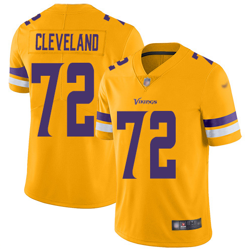 Nike Vikings #72 Ezra Cleveland Gold Youth Stitched NFL Limited Inverted Legend Jersey