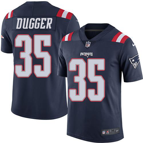 Nike Patriots #35 Kyle Dugger Navy Blue Youth Stitched NFL Limited Rush Jersey