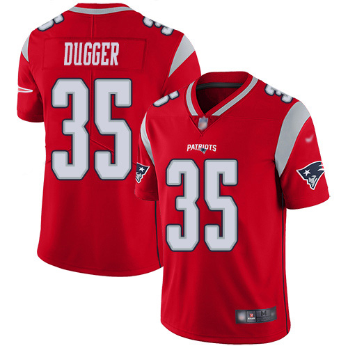 Nike Patriots #35 Kyle Dugger Red Youth Stitched NFL Limited Inverted Legend Jersey