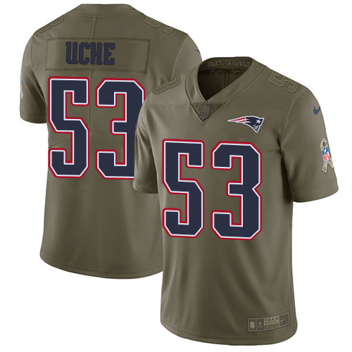 Nike Patriots #53 Josh Uche Olive Youth Stitched NFL Limited 2017 Salute To Service Jersey Nike Patriots #53 Josh Uche Olive Youth Stitched NFL Limited 2017 Salute To Service Jersey