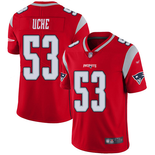 Nike Patriots #53 Josh Uche Red Youth Stitched NFL Limited Inverted Legend Jersey