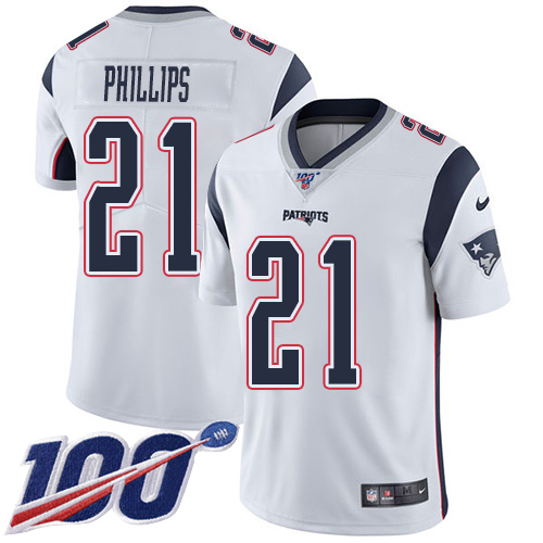 Nike Patriots #21 Adrian Phillips White Youth Stitched NFL 100th Season Vapor Untouchable Limited Jersey