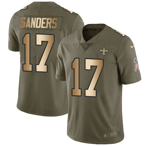 Nike Saints #17 Emmanuel Sanders Olive/Gold Youth Stitched NFL Limited 2017 Salute To Service Jersey Nike Saints #17 Emmanuel Sanders Olive/Gold Youth Stitched NFL Limited 2017 Salute To Service Jersey