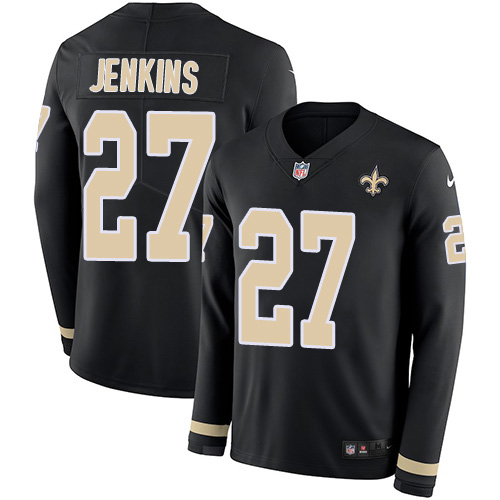 Nike Saints #27 Malcolm Jenkins Black Team Color Youth Stitched NFL Limited Therma Long Sleeve Jersey Nike Saints #27 Malcolm Jenkins Black Team Color Youth Stitched NFL Limited Therma Long Sleeve Jersey