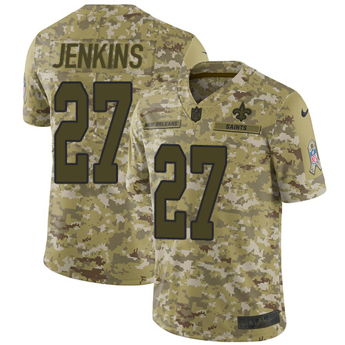 Nike Saints #27 Malcolm Jenkins Camo Youth Stitched NFL Limited 2018 Salute To Service Jersey