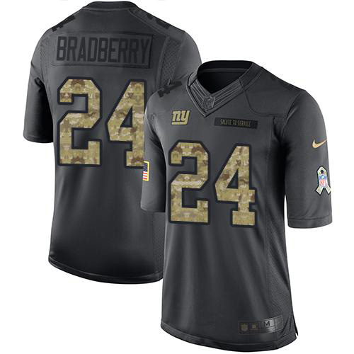 Nike Giants #24 James Bradberry Black Youth Stitched NFL Limited 2016 Salute to Service Jersey
