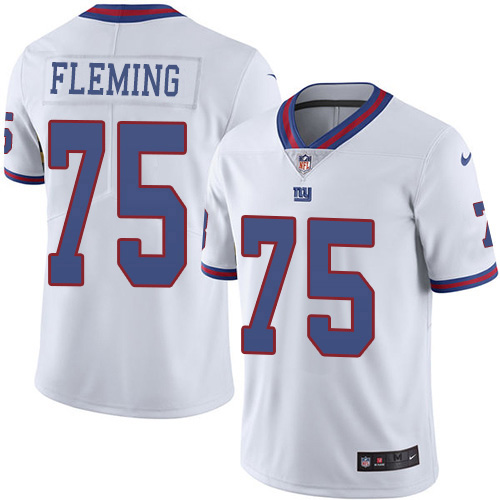 Nike Giants #75 Cameron Fleming White Youth Stitched NFL Limited Rush Jersey