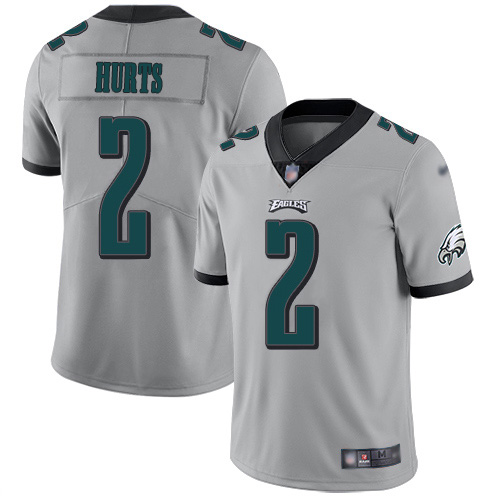 Nike Eagles #2 Jalen Hurts Silver Youth Stitched NFL Limited Inverted Legend Jersey