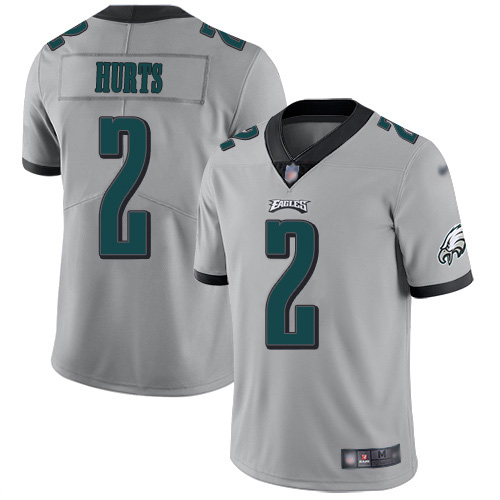 Nike Eagles #2 Jalen Hurts Silver Youth Stitched NFL Limited Inverted Legend Jersey Nike Eagles #2 Jalen Hurts Silver Youth Stitched NFL Limited Inverted Legend Jersey