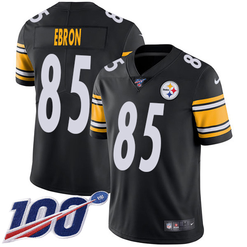 Nike Steelers #85 Eric Ebron Black Team Color Youth Stitched NFL 100th Season Vapor Untouchable Limited Jersey