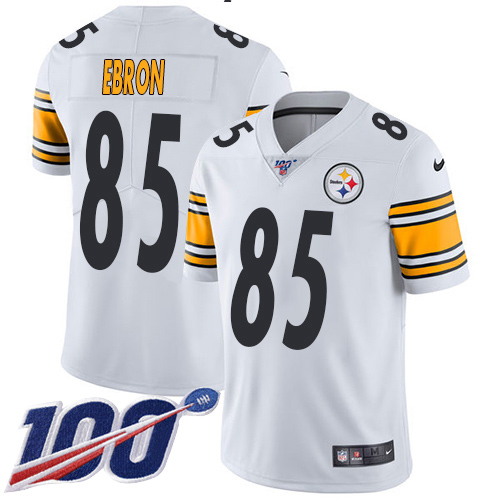 Nike Steelers #85 Eric Ebron White Youth Stitched NFL 100th Season Vapor Untouchable Limited Jersey