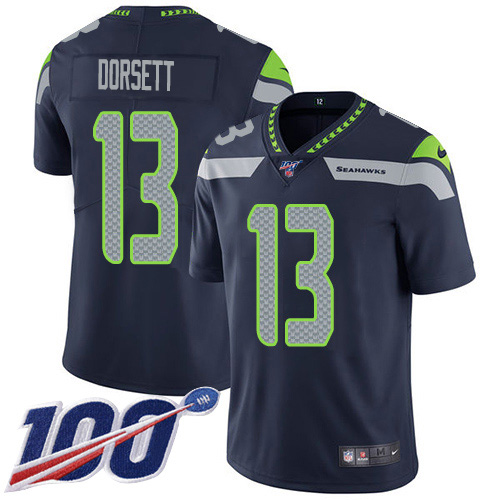 Nike Seahawks #13 Phillip Dorsett Steel Blue Team Color Youth Stitched NFL 100th Season Vapor Untouchable Limited Jersey