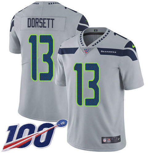 Nike Seahawks #13 Phillip Dorsett Grey Alternate Youth Stitched NFL 100th Season Vapor Untouchable Limited Jersey
