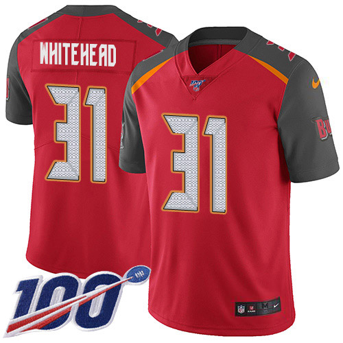 Nike Buccaneers #31 Jordan Whitehead Red Team Color Youth Stitched NFL 100th Season Vapor Untouchable Limited Jersey