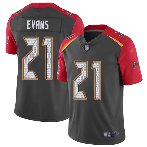 Nike Buccaneers #21 Justin Evans Gray Youth Stitched NFL Limited Inverted Legend Jersey