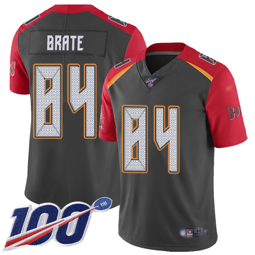 Nike Buccaneers #84 Cameron Brate Gray Youth Stitched NFL Limited Inverted Legend 100th Season Jersey
