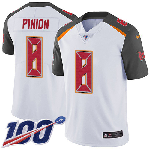 Nike Buccaneers #8 Bradley Pinion White Youth Stitched NFL 100th Season Vapor Untouchable Limited Jersey