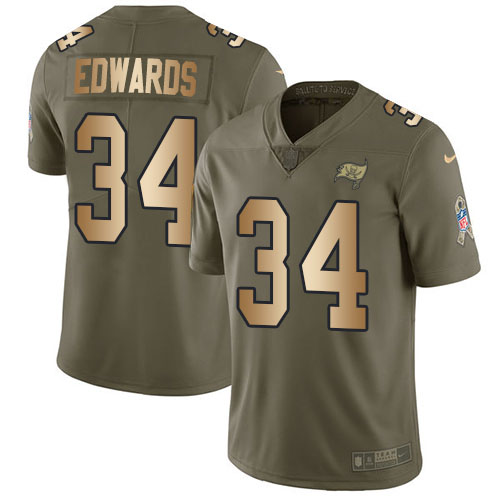Nike Buccaneers #34 Mike Edwards Olive/Gold Youth Stitched NFL Limited 2017 Salute To Service Jersey