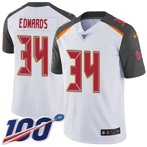 Nike Buccaneers #34 Mike Edwards White Youth Stitched NFL 100th Season Vapor Untouchable Limited Jersey Nike Buccaneers #34 Mike Edwards White Youth Stitched NFL 100th Season Vapor Untouchable Limited Jersey