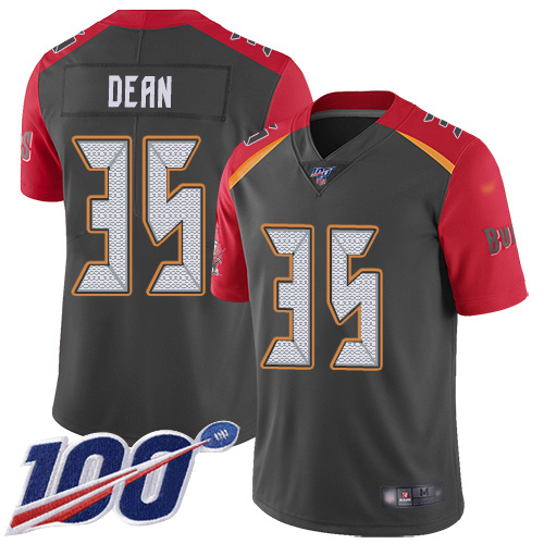 Nike Buccaneers #35 Jamel Dean Gray Youth Stitched NFL Limited Inverted Legend 100th Season Jersey