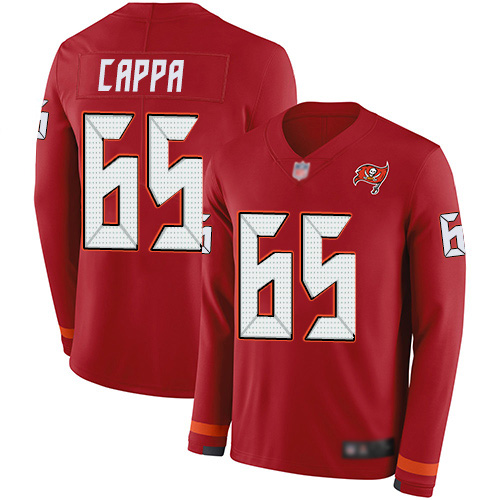 Nike Buccaneers #65 Alex Cappa Red Team Color Youth Stitched NFL Limited Therma Long Sleeve Jersey