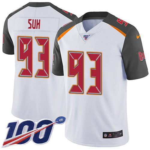 Nike Buccaneers #93 Ndamukong Suh White Youth Stitched NFL 100th Season Vapor Untouchable Limited Jersey