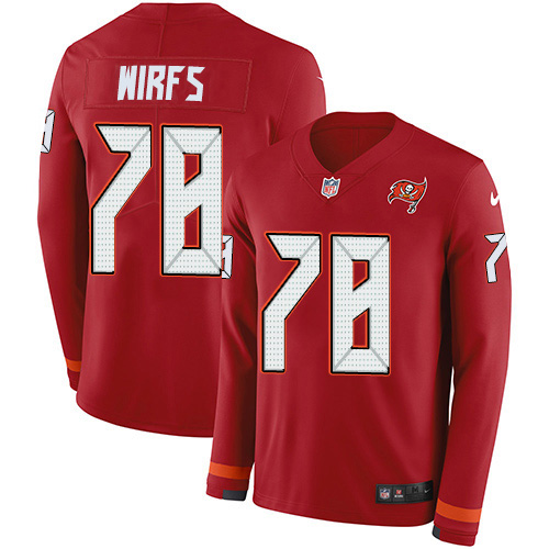 Nike Buccaneers #78 Tristan Wirfs Red Team Color Youth Stitched NFL Limited Therma Long Sleeve Jersey