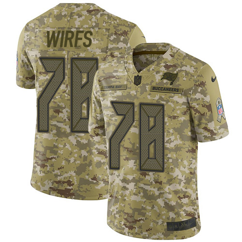 Nike Buccaneers #78 Tristan Wirfs Camo Youth Stitched NFL Limited 2018 Salute To Service Jersey