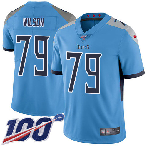 Nike Titans #79 Isaiah Wilson Light Blue Alternate Youth Stitched NFL 100th Season Vapor Untouchable Limited Jersey