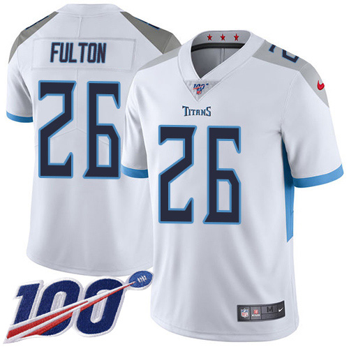 Nike Titans #26 Kristian Fulton White Youth Stitched NFL 100th Season Vapor Untouchable Limited Jersey