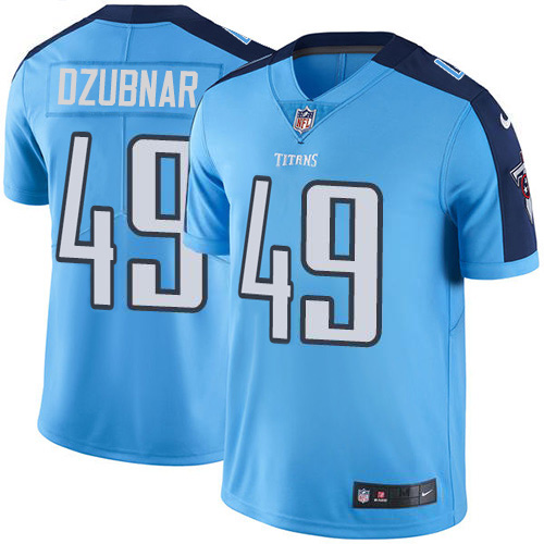 Nike Titans #49 Nick Dzubnar Light Blue Youth Stitched NFL Limited Rush Jersey