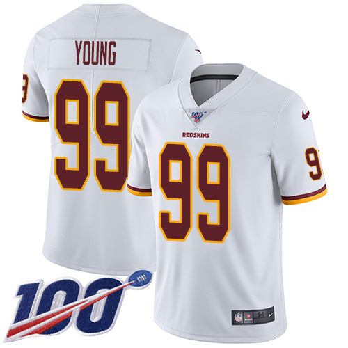 Nike Redskins #99 Chase Young White Youth Stitched NFL 100th Season Vapor Untouchable Limited Jersey