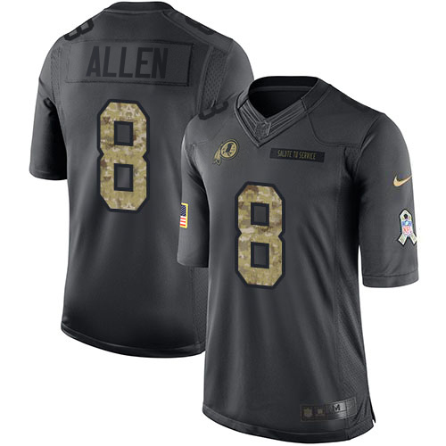 Nike Redskins #8 Kyle Allen Black Youth Stitched NFL Limited 2016 Salute to Service Jersey