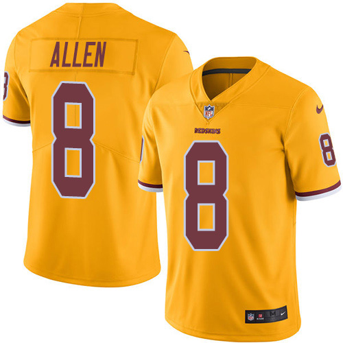 Nike Redskins #8 Kyle Allen Gold Youth Stitched NFL Limited Rush Jersey