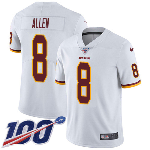 Nike Redskins #8 Kyle Allen White Youth Stitched NFL 100th Season Vapor Untouchable Limited Jersey