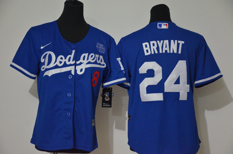 Los Angeles Dodgers #8 #24 Kobe Bryant Youth Nike Royal Cool Base 2020 KB Patch MLB Jersey