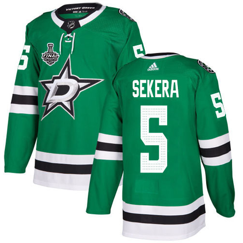 Adidas Stars #5 Andrej Sekera Green Home Authentic Youth 2020 Stanley Cup Final Stitched NHL Jersey