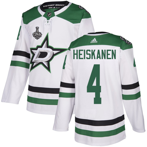 Adidas Stars #4 Miro Heiskanen White Road Authentic Youth 2020 Stanley Cup Final Stitched NHL Jersey