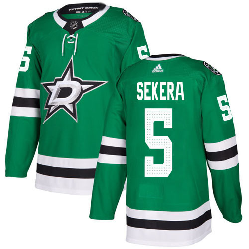 Adidas Stars #5 Andrej Sekera Green Home Authentic Youth Stitched NHL Jersey