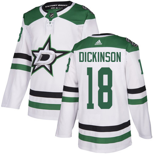 Adidas Stars #18 Jason Dickinson White Road Authentic Youth Stitched NHL Jersey