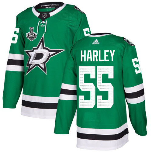Adidas Stars #55 Thomas Harley Green Home Authentic Youth 2020 Stanley Cup Final Stitched NHL Jersey